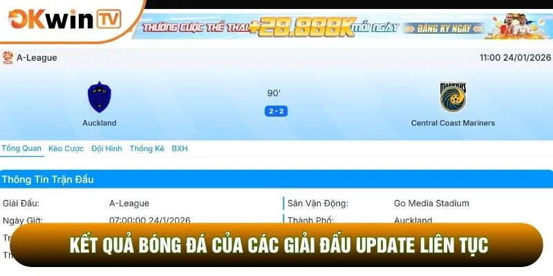 Kết Quả Bóng Đá 2 Kết quả bóng đá của các giải đấu update liên tục